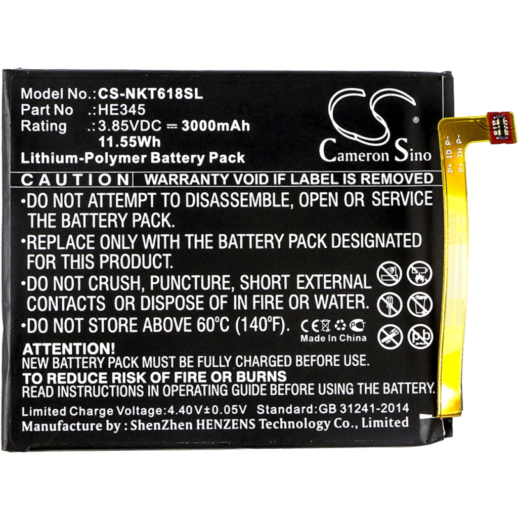 Baterija za mobilni telefon Nokia CS-NKT618SL