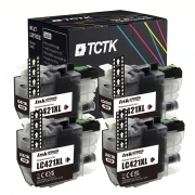 TCTK Kartuše s črnilom LC-421XL 4-delni komplet črna združljiv z Brother DCP-J 1050 DW, za DCP-J 1140 DW, za DCP-J 1800 DW, za MFC-J 1010 DW, nadomešča LC421XLBK