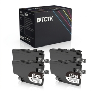TCTK Kartuše s črnilom LC-424 4-delni komplet črna združljiv z Brother DCP-J 1200, za DCP-J 1200 DW W WE, za DCP-J 1200 WE ecopro, nadomešča LC424BK