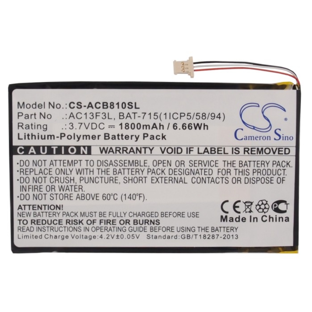 Kompatibilna zamenjava baterije za Acer BAT-715(1ICP5/58/94),KT.0010G.002D