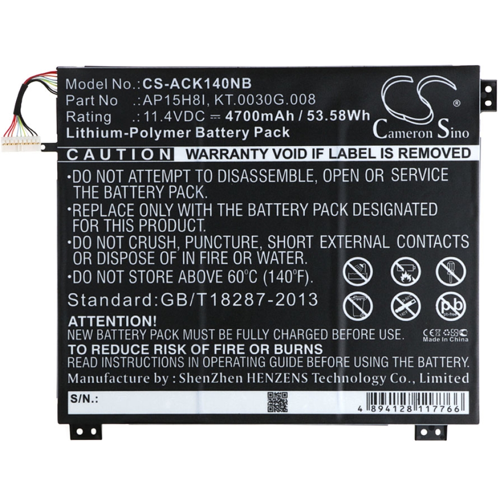 Kompatibilna zamenjava baterije za Acer AP15H8I,KT.0030G.008