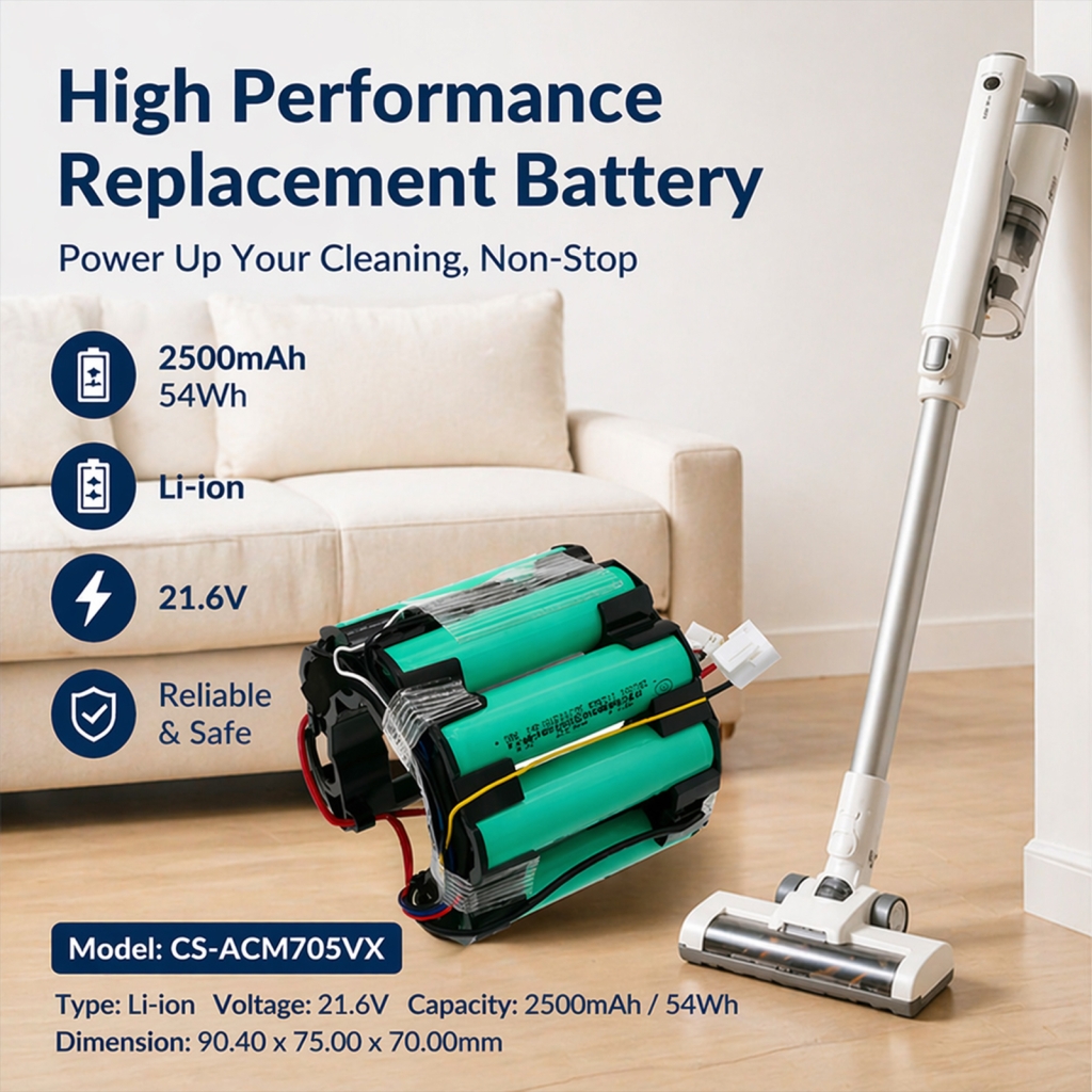 Battery compatible with Eureka Amica Qilive CS-ACM705VX