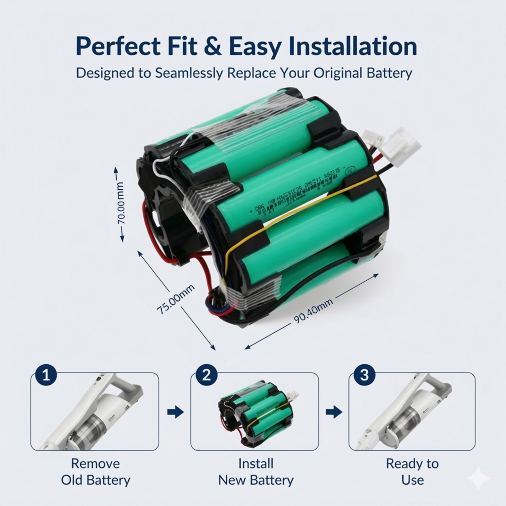 Battery compatible with Eureka Amica Qilive CS-ACM705VX