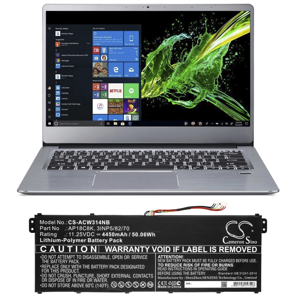 Kompatibilna zamenjava baterije za Acer 3INP5/82/70,AP18C8K