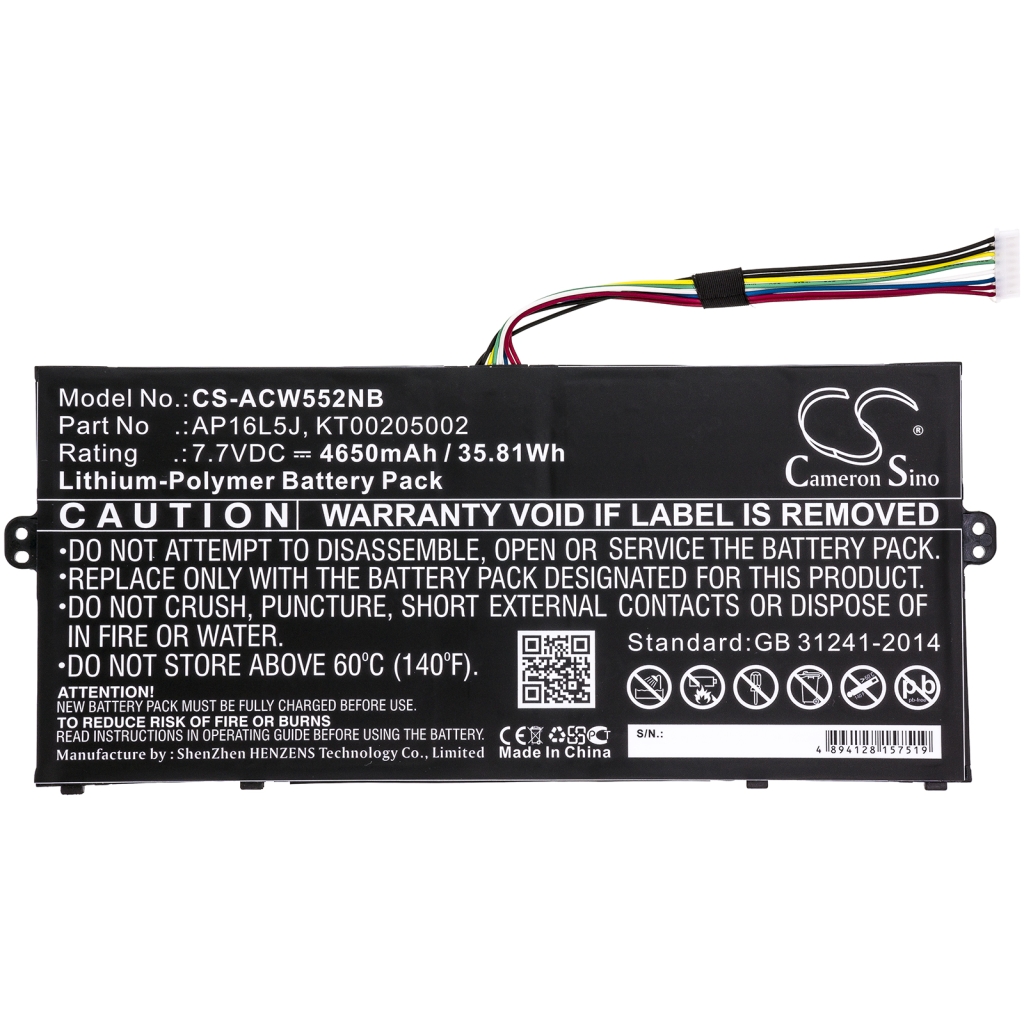 Kompatibilna zamenjava baterije za Acer AP16L5J,KT00205002