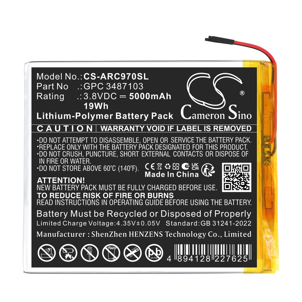 Baterija združljivo z Archos CS-ARC970SL