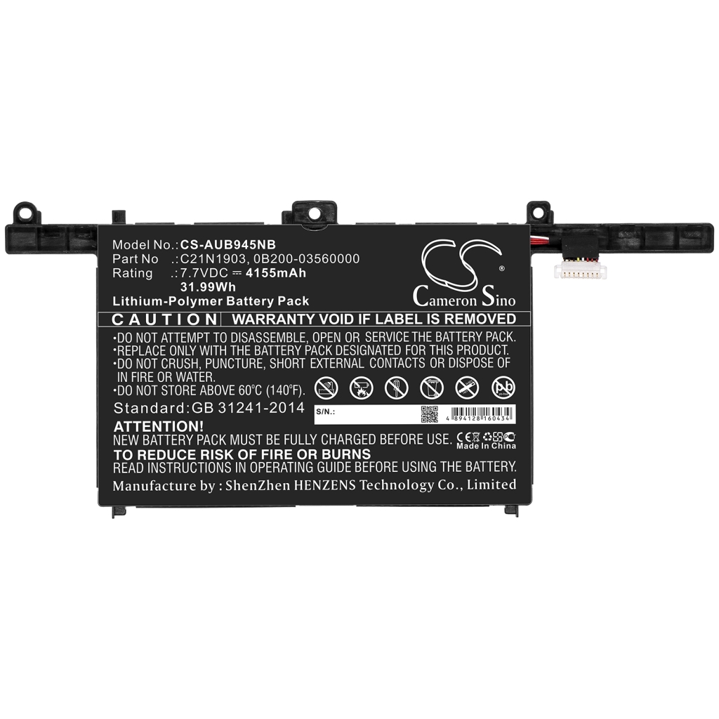 Kompatibilna zamenjava baterije za Asus 0B200-03560000,C21N1903