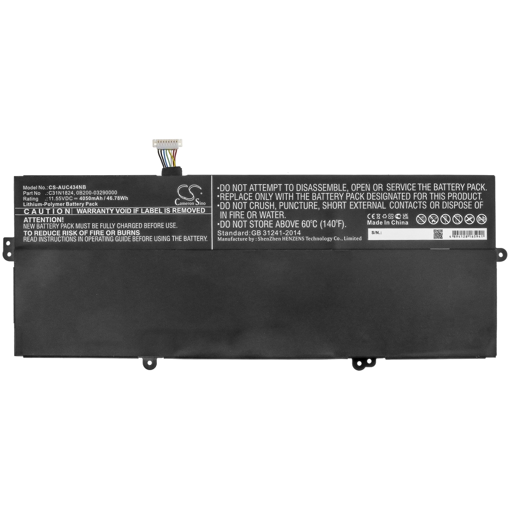 Kompatibilna zamenjava baterije za Asus 0B200-03290000,C31N1824