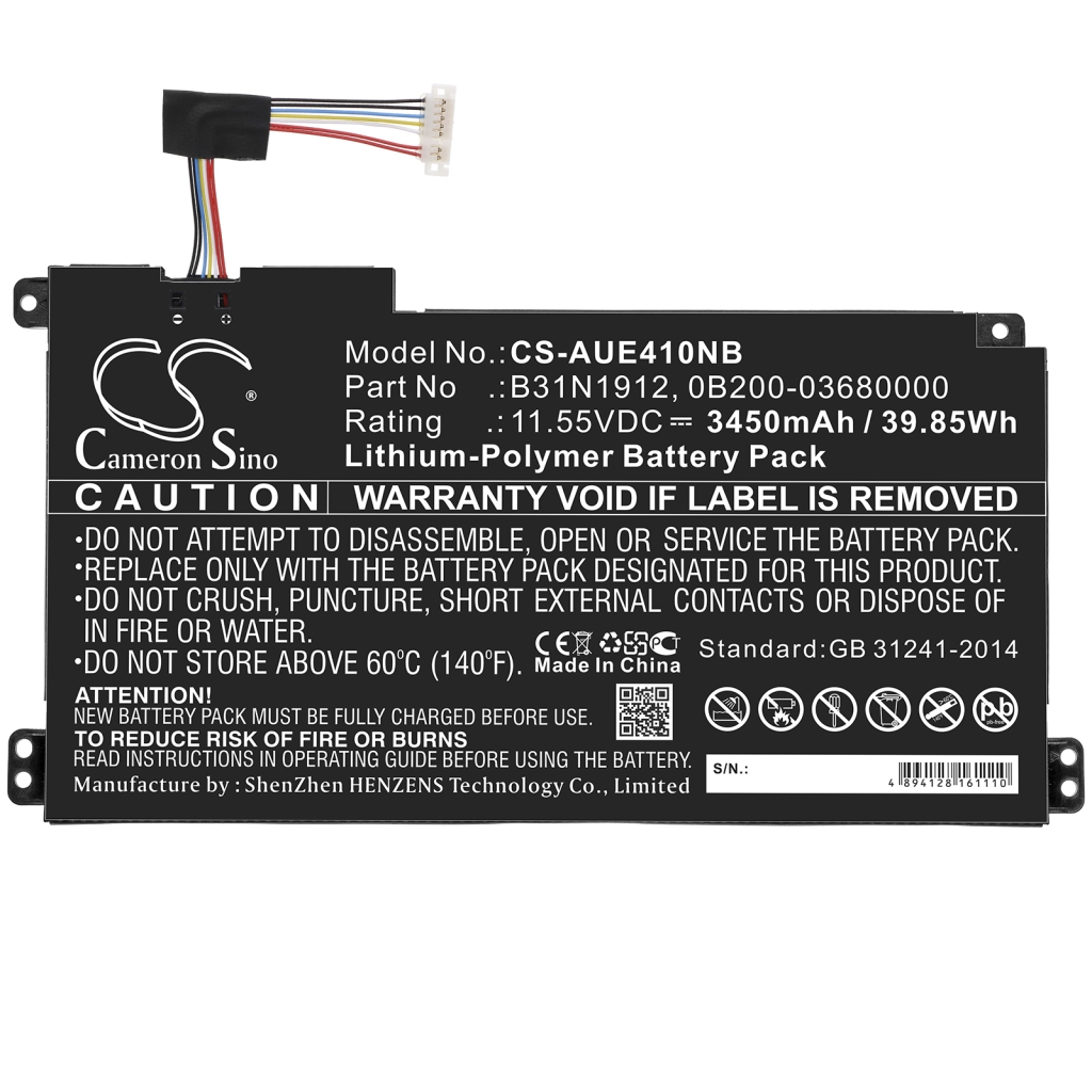 Kompatibilna zamenjava baterije za Asus 0B200-03680000,B31N1912