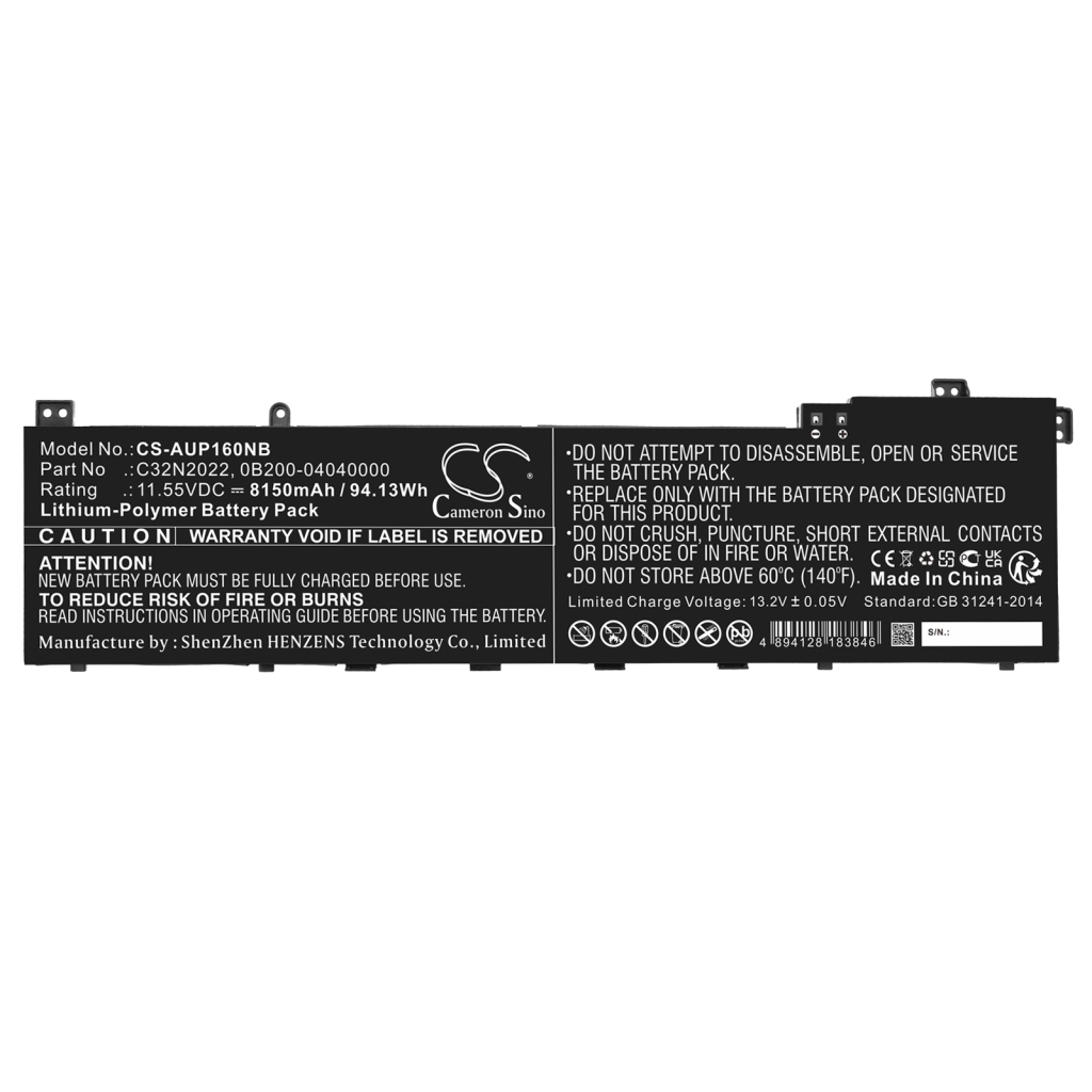 Kompatibilna zamenjava baterije za Asus 0B200-04040000,C32N2022