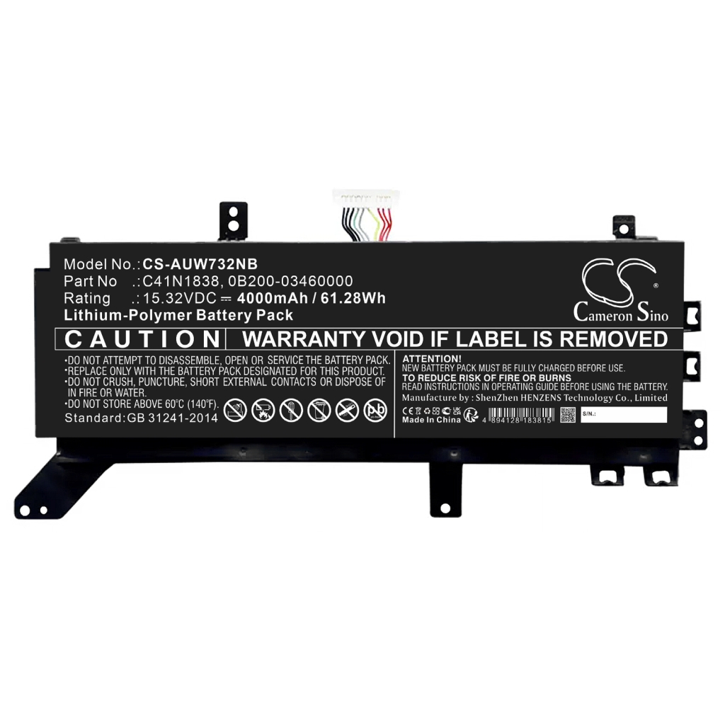 Kompatibilna zamenjava baterije za Asus 0B200-03460000,C41N1838
