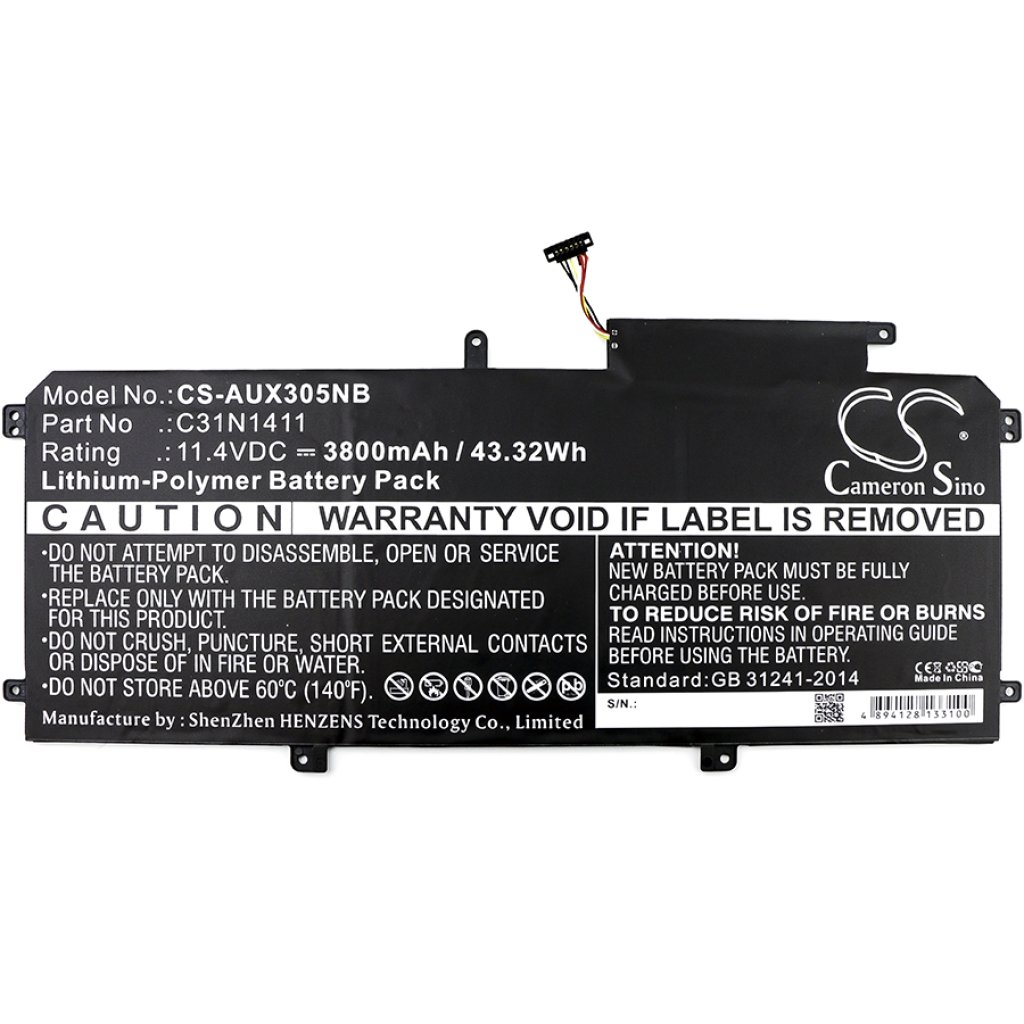 Kompatibilna zamenjava baterije za Asus 0B200-01180000,C31N1411