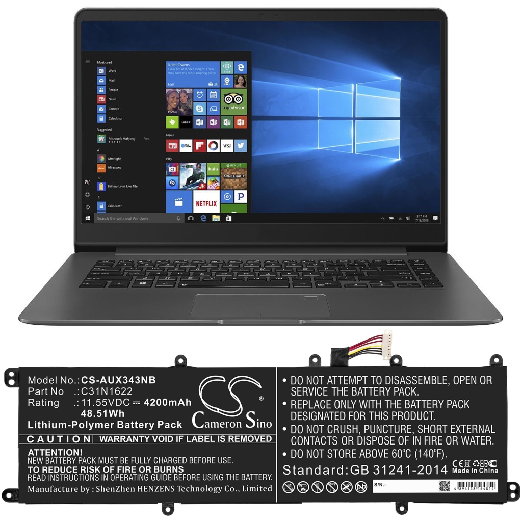 Baterija za prenosnik Asus CS-AUX343NB