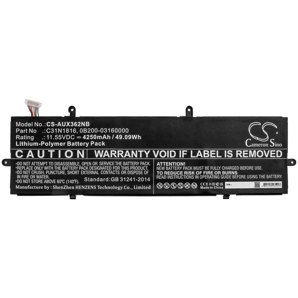 Kompatibilna zamenjava baterije za Asus 0B200-03160000,C31N1816
