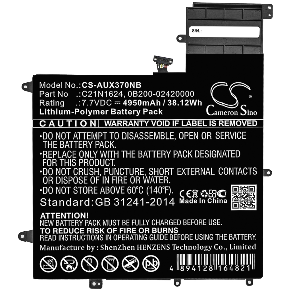 Kompatibilna zamenjava baterije za Asus 0B200-02420000,C21N1624