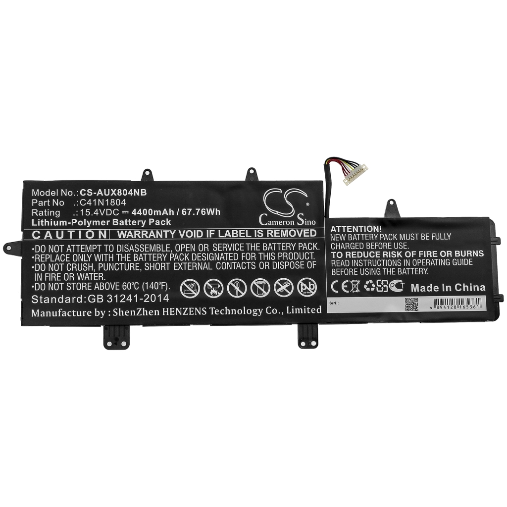 Kompatibilna zamenjava baterije za Asus 0B200-02980100,C41N1804