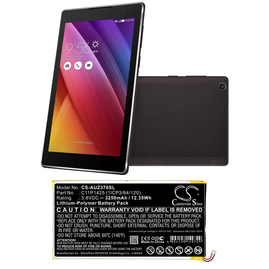 Kompatibilna zamenjava baterije za Asus 0B200-01510100,C11P1425 (1ICP3/64/120)
