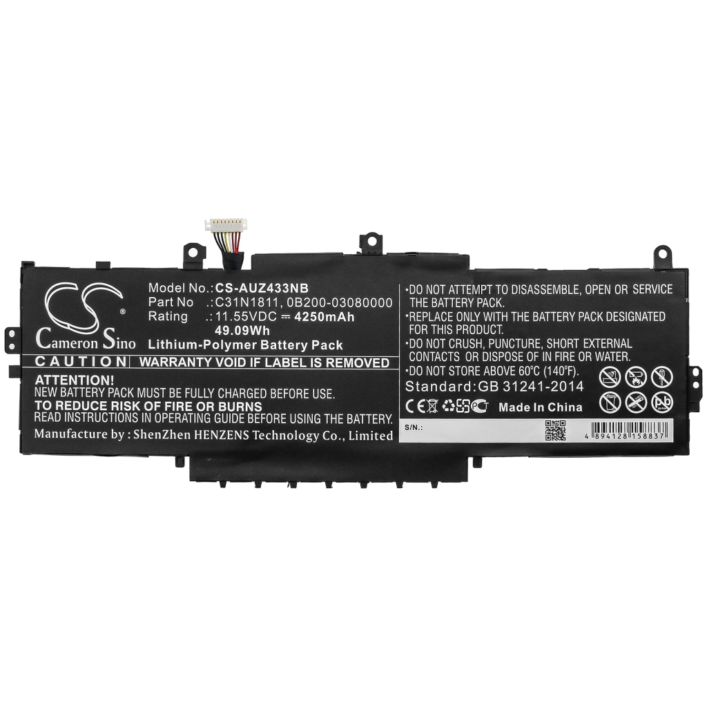 Kompatibilna zamenjava baterije za Asus 0B200-03080000,C31N1811