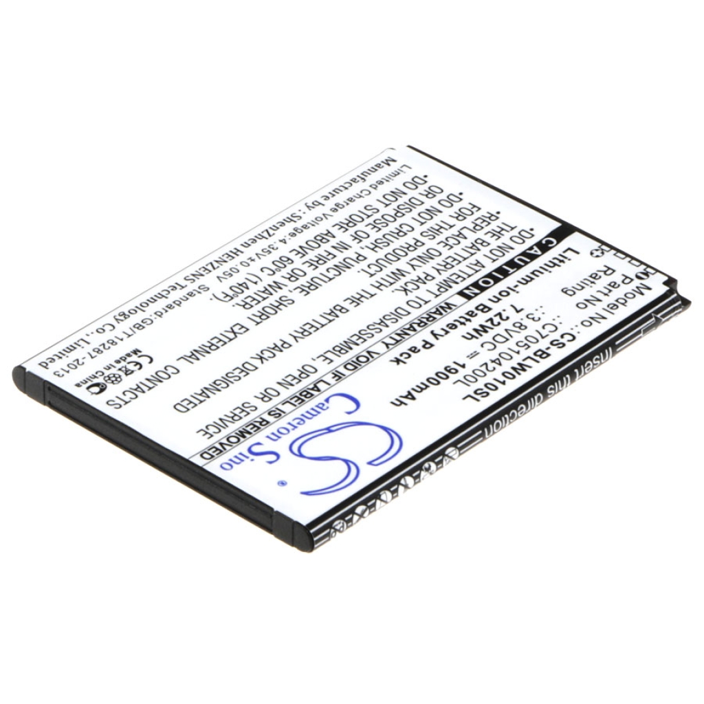 Cameron Sino CS-BLW010SL back label 1900mAh 3.8V phone battery