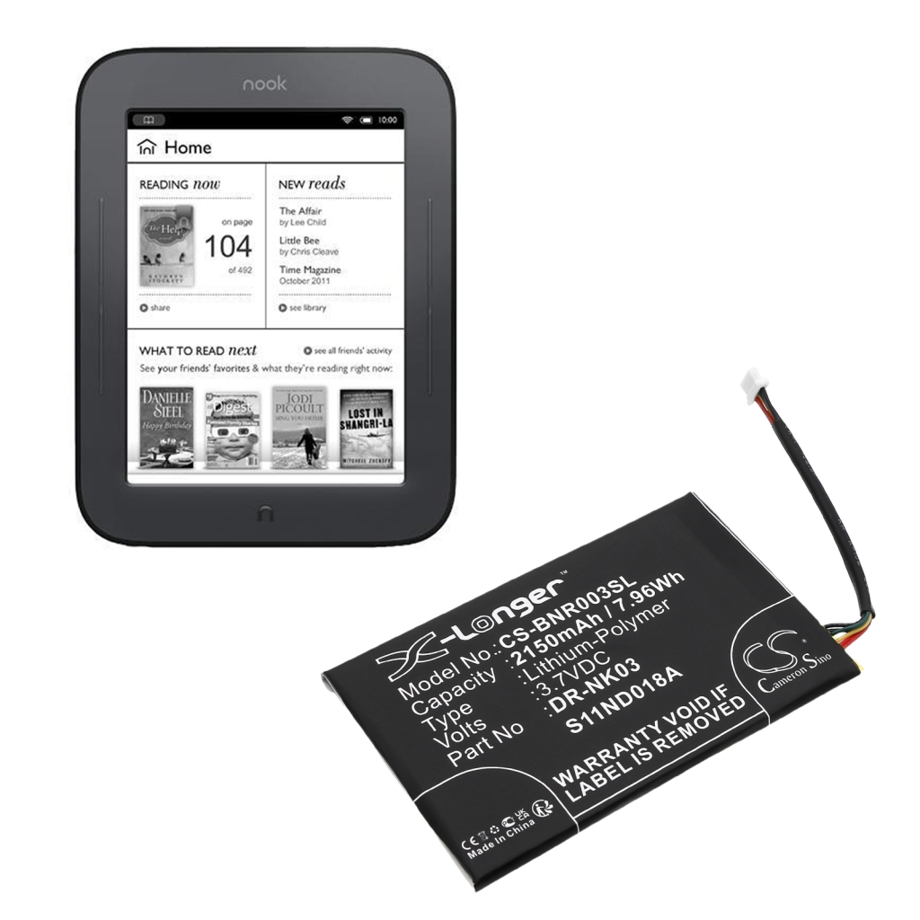 Ebook, eReader Battery Barnes & noble CS-BNR003SL