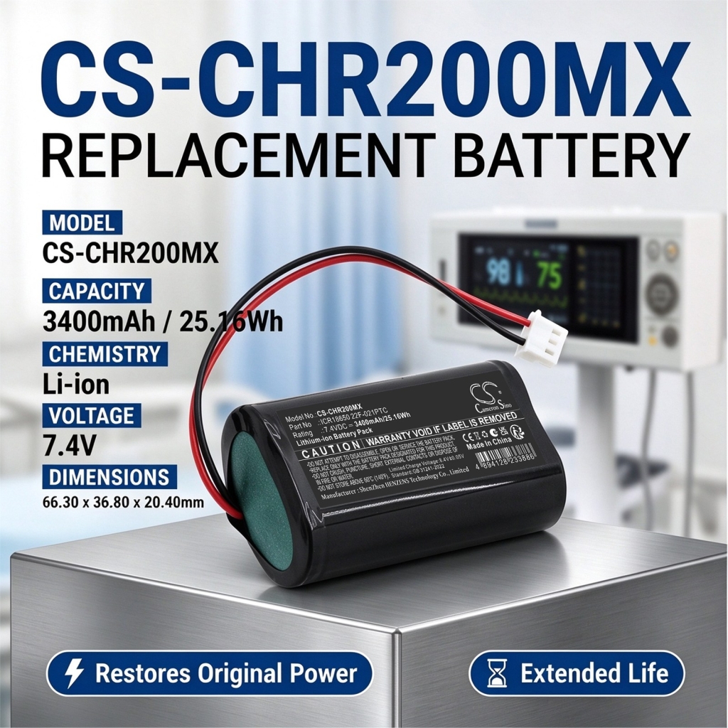 Baterije združljivo z CHARMCARE ACCURO Versatile Bedside Pulse Oximeter CS-CHR200MX