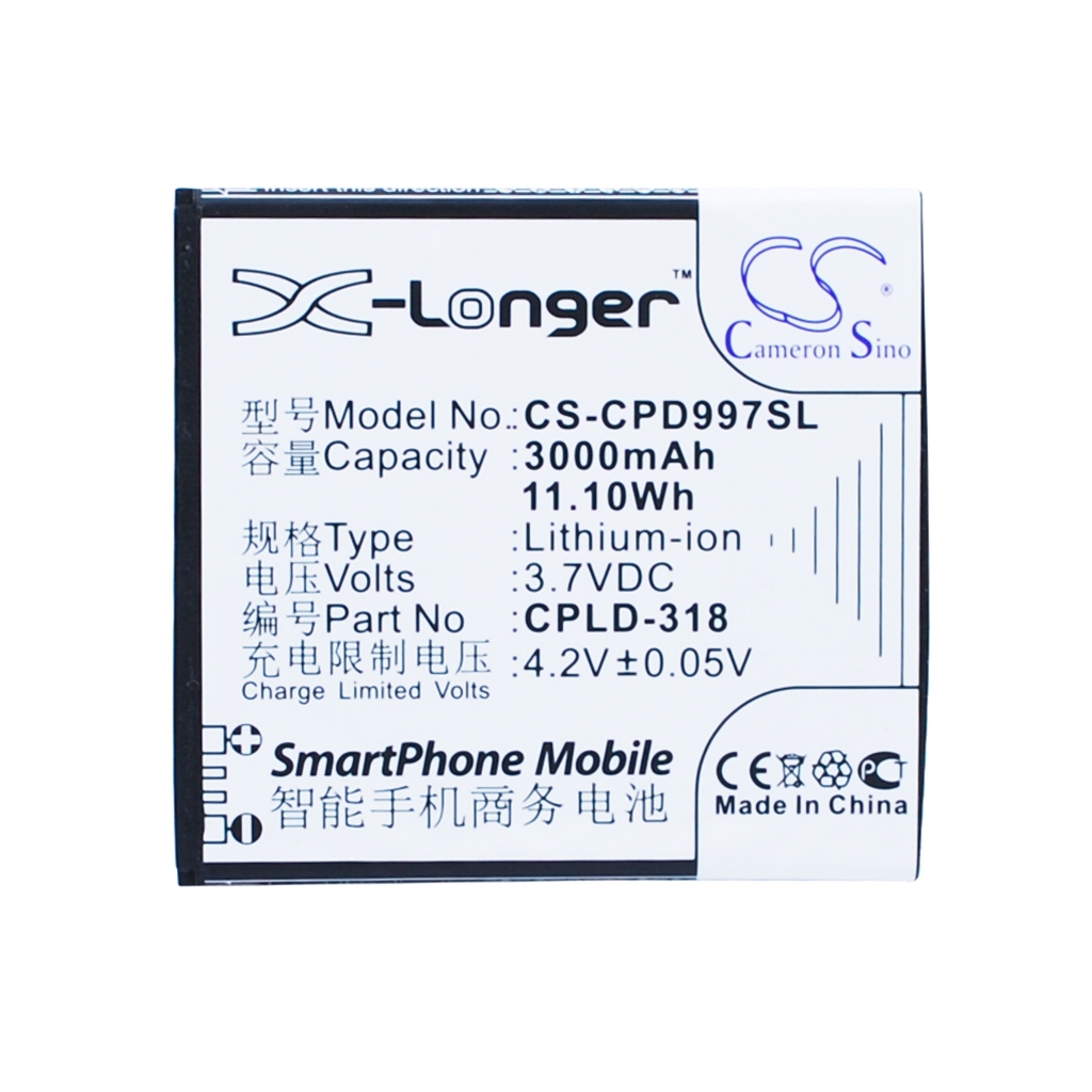 Cameron Sino CS-CPD997SL Li-ion battery 3000mAh 3.7V for smartphone Coolpad
