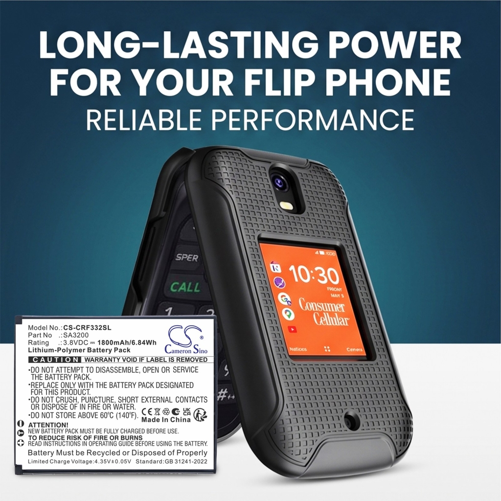Baterije združljivo z Consumer Cellular Iris Flip CS-CRF332SL