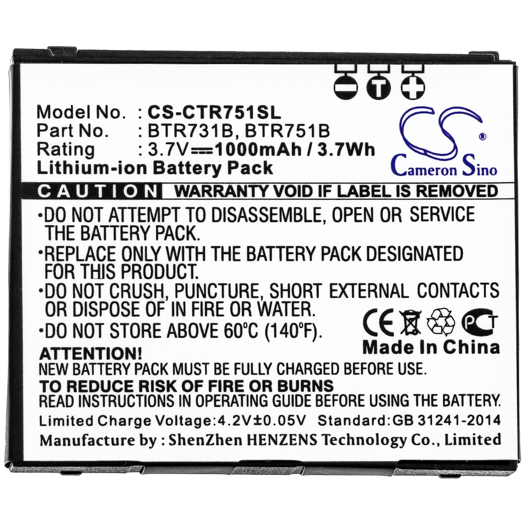 Kompatibilna zamenjava baterije za CASIO BTR731B,BTR751,BTR751B