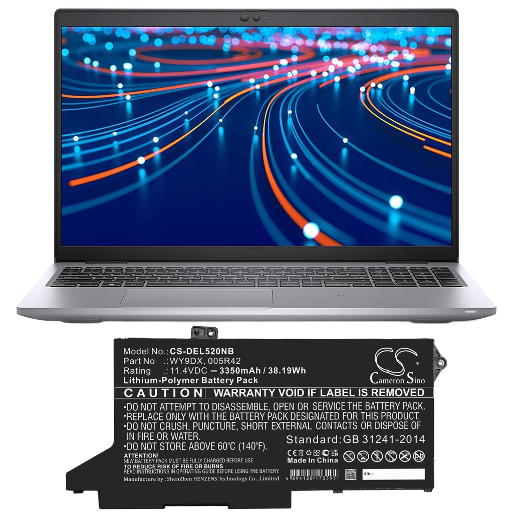 Kompatibilna zamenjava baterije za DELL 005R42,WY9DX