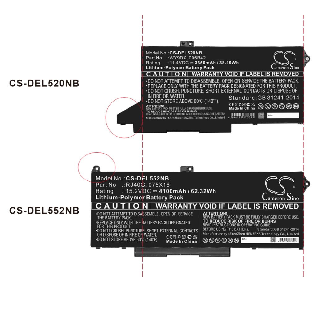 Kompatibilna zamenjava baterije za DELL 005R42,WY9DX