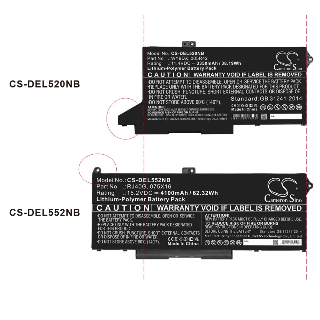 Kompatibilna zamenjava baterije za DELL 075X16,RJ40G