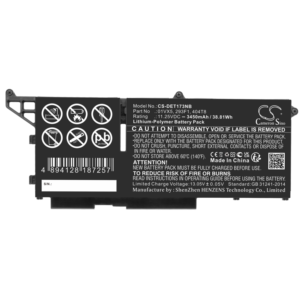 Kompatibilna zamenjava baterije za DELL 01VX5,293F1,404T8