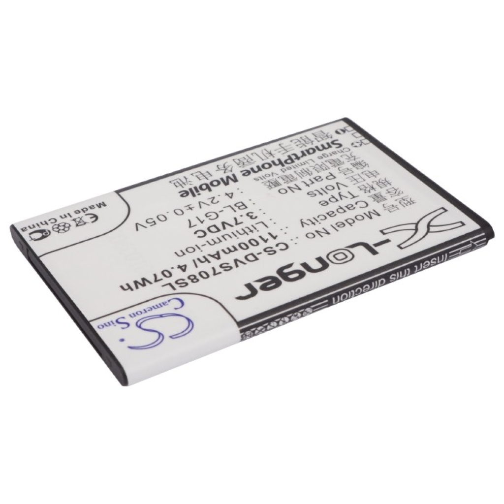 Cameron Sino X-Longer CS-DVS708SL pogled zadnje etikete: 3,7V 1100mAh Li-ion