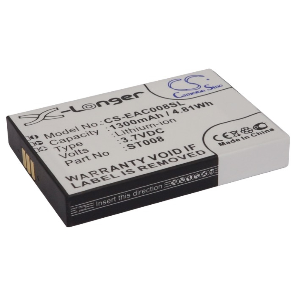 Cameron Sino X-Longer CS-EAC008SL pogled sprednje etikete: X-Longer, 1300mAh/4,81Wh, 3,7VDC, Part ST008