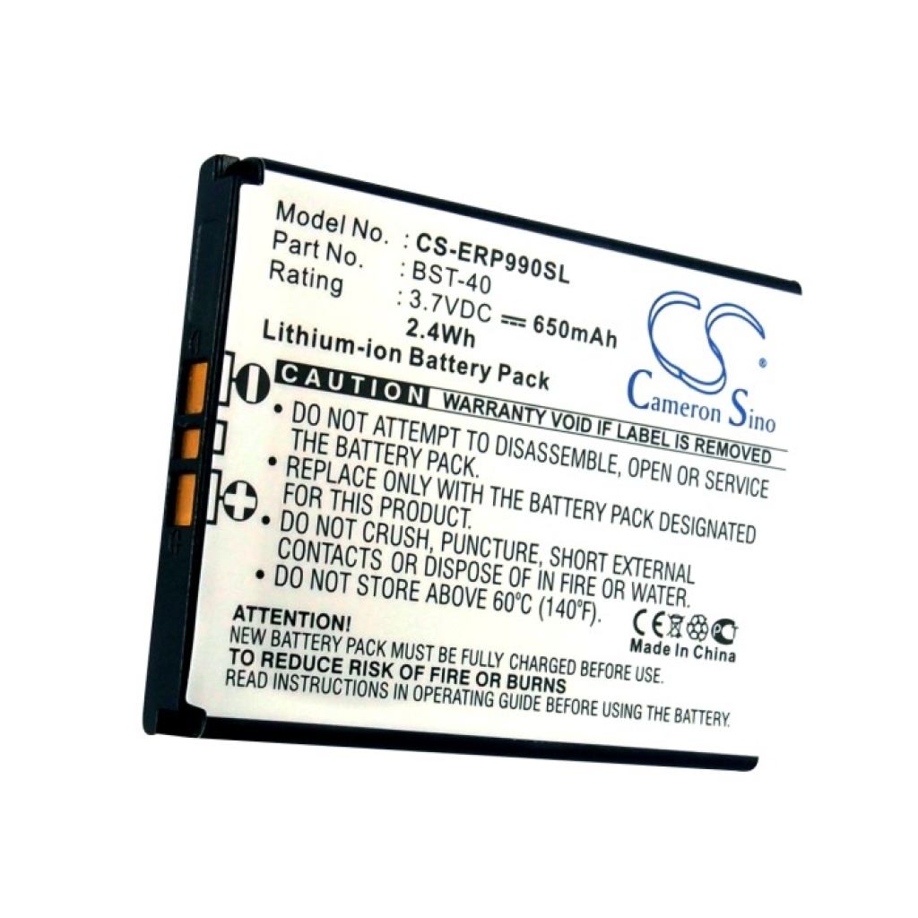 Baterija združljivo z Sony Ericsson CS-ERP990SL