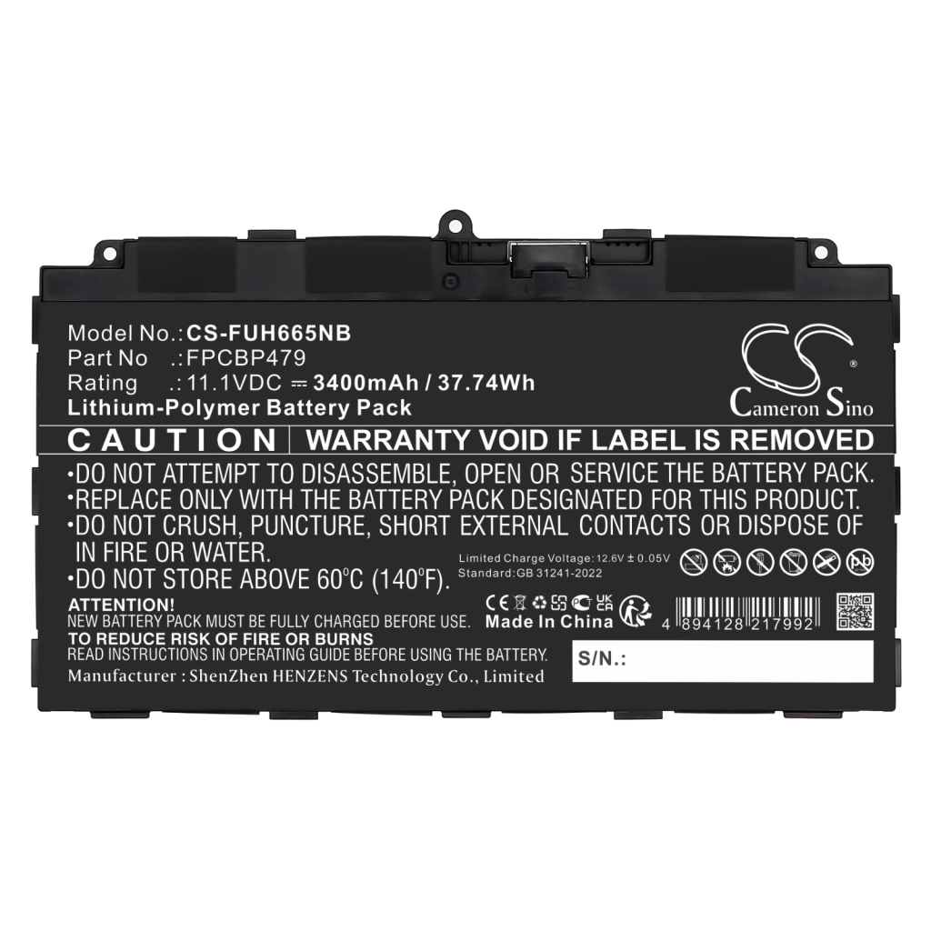 Kompatibilna zamenjava baterije za FUJITSU CP785375-XX,FPCBP479
