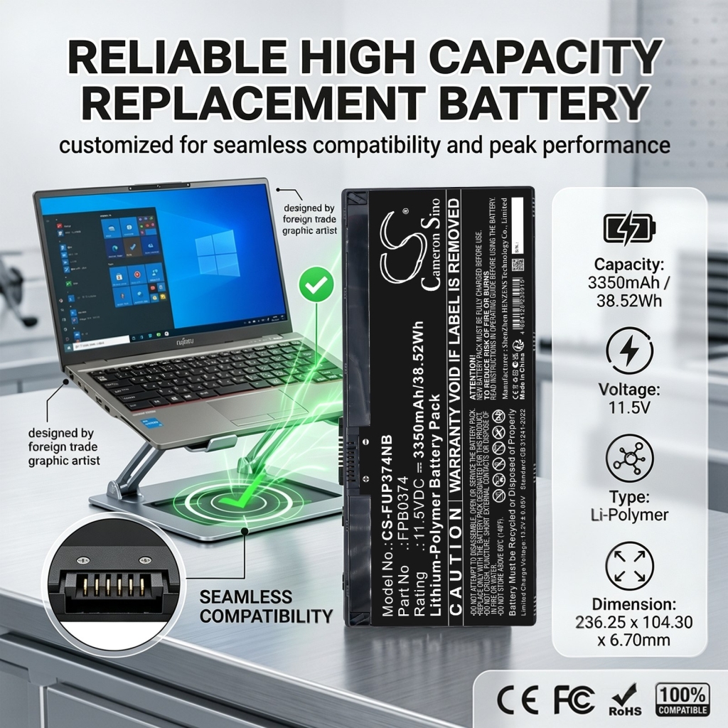 Baterije združljivo z Fujitsu Lifebook U3114X U3114XS WQ1 CS-FUP374NB