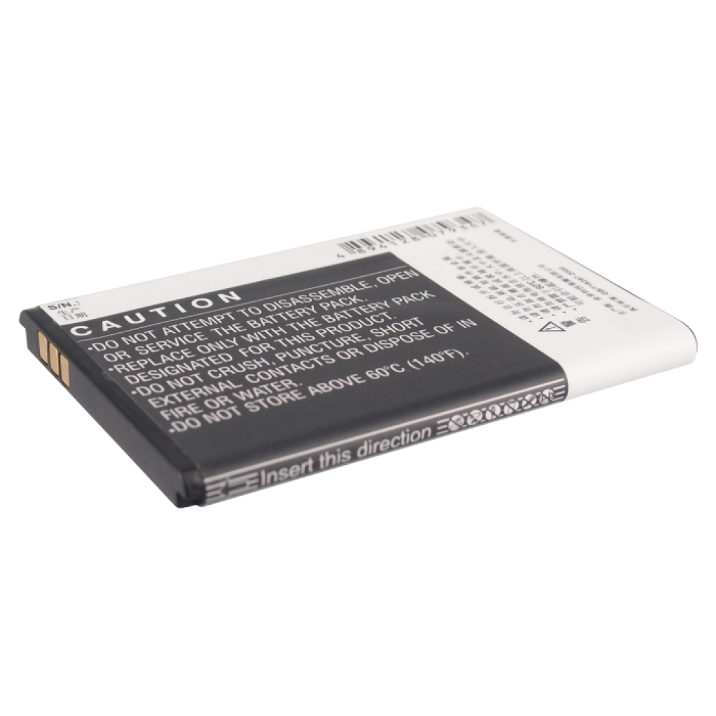 Angled reverse view CS-GNA800SL battery with contacts and barcode