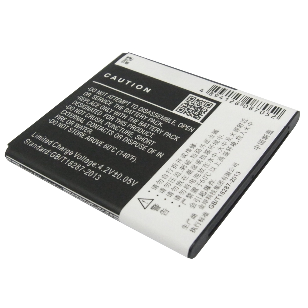 Cameron Sino CS-GNN018SL Li-ion smartphone battery, black face other angle, barcode