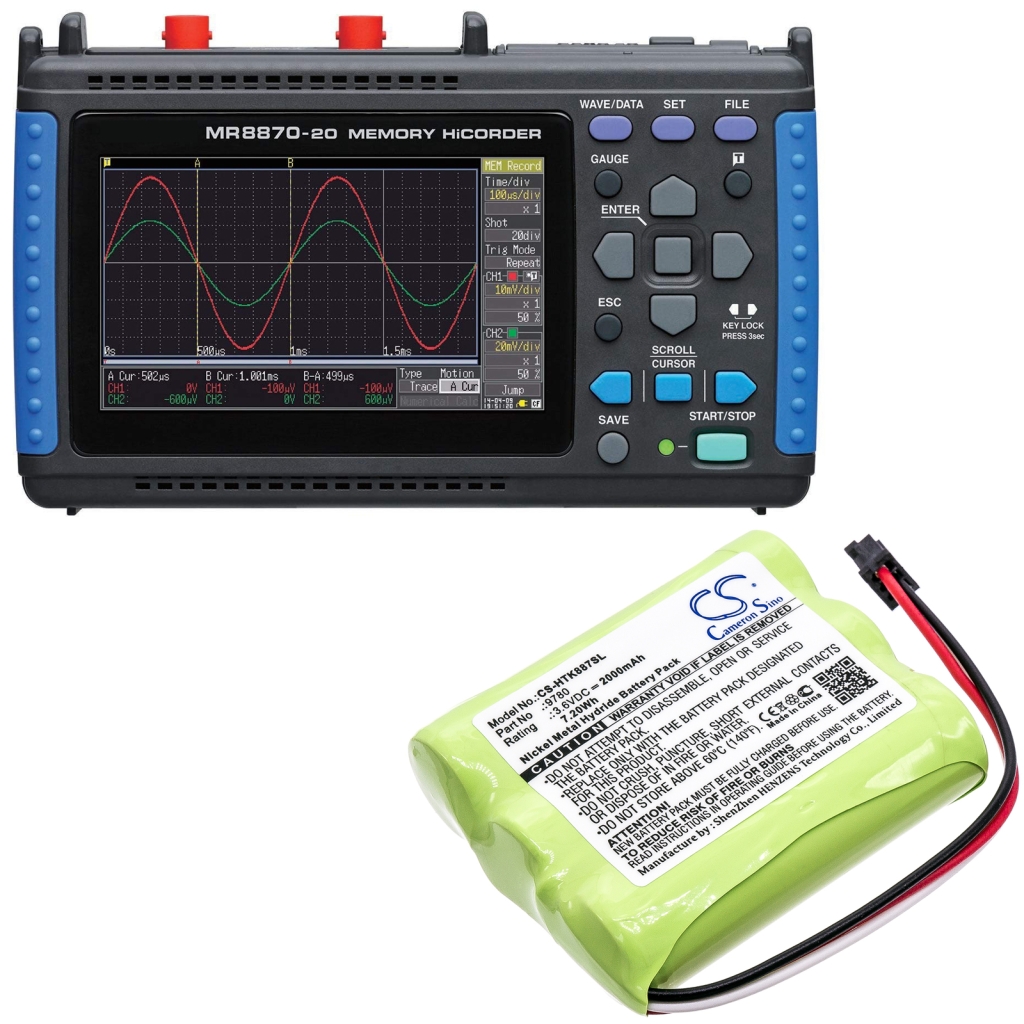 Compatible battery replacement for Hioki 9780