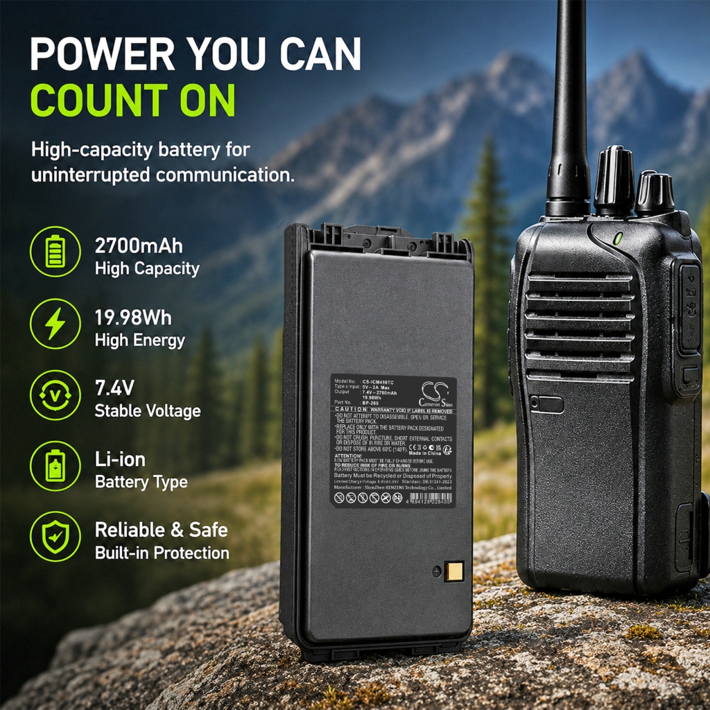 Baterija združljivo z Icom CS-ICM410TC