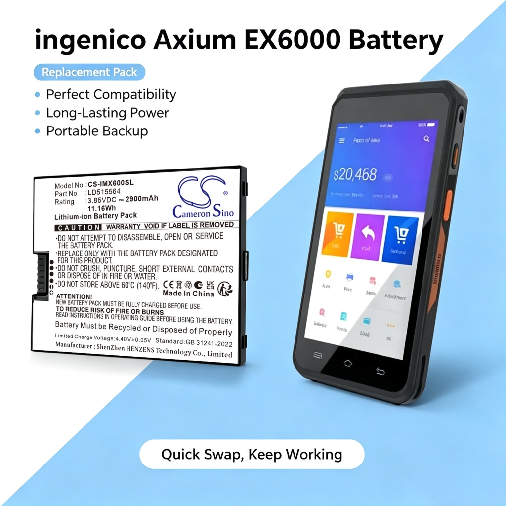 Baterija združljivo z Ingenico CS-IMX600SL
