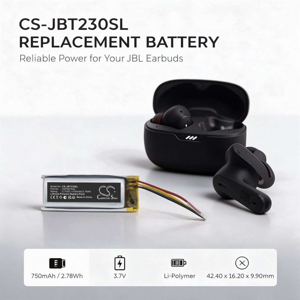 Baterije združljivo z JBL Tune 230NC Charging Case Beam 230NC Charging Case Beam Earbuds charging Case CS-JBT230SL