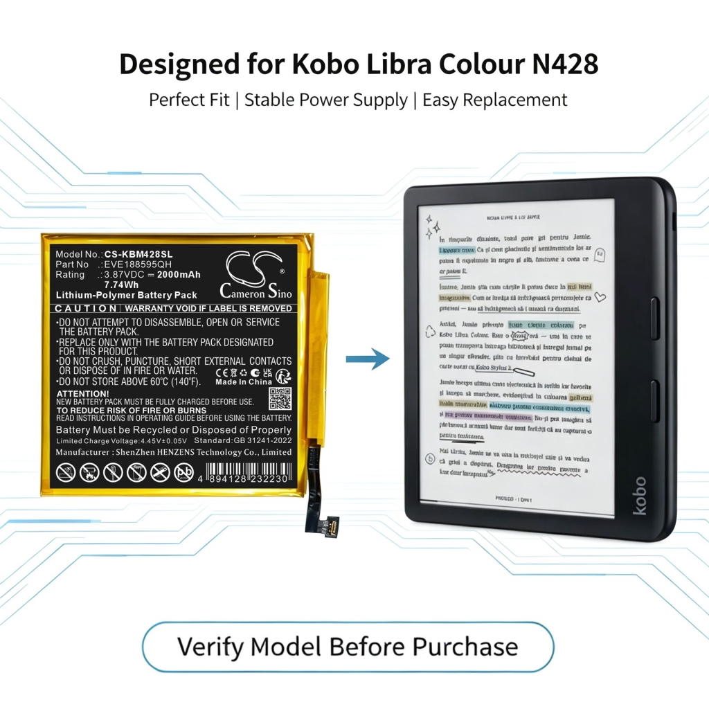 Battery compatible with Kobo