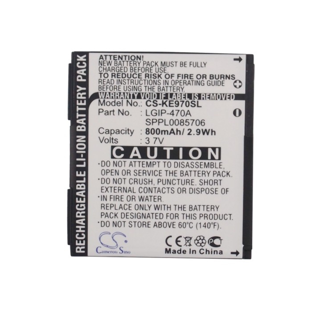 Mobile Phone Battery LG Shine KG70