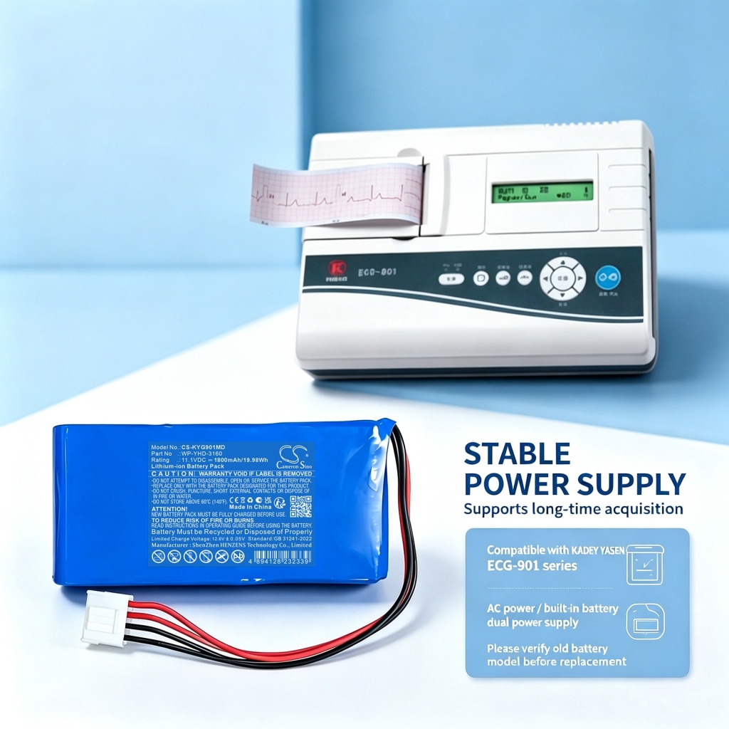 Baterije združljivo z KADEY YASEN ECG-901 ECG-901 CS-KYG901MD