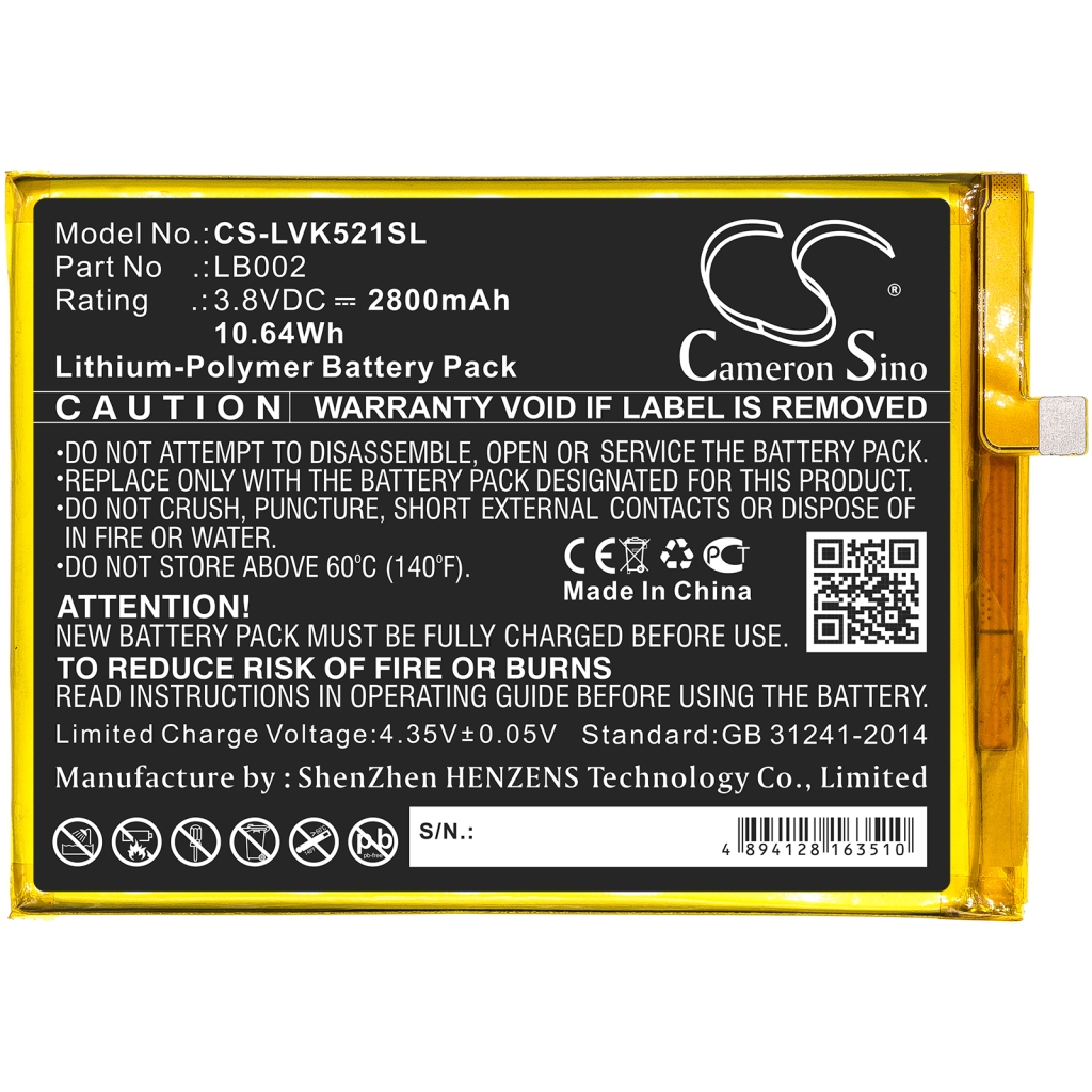 Baterija za mobilni telefon Lenovo S5 (CS-LVK521SL)