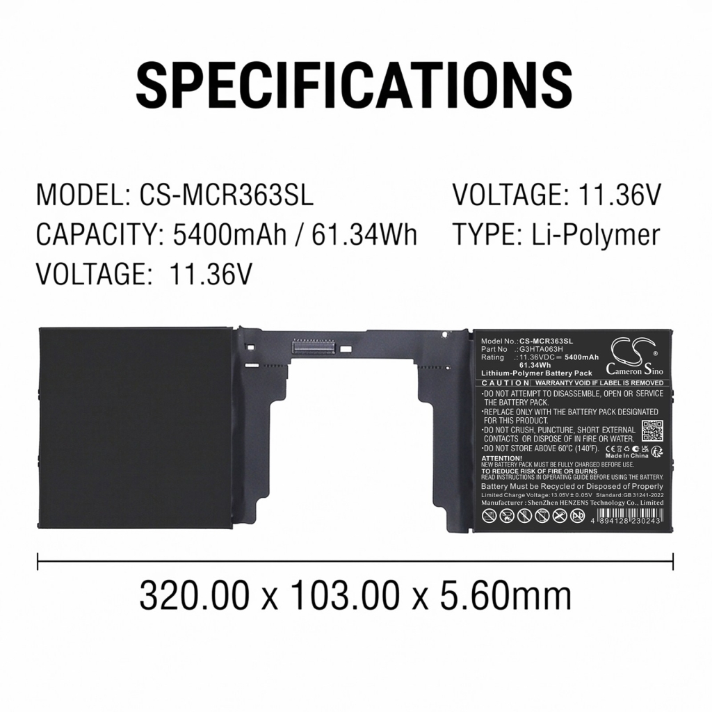 Battery for Microsoft Surface Book 3 15 inch