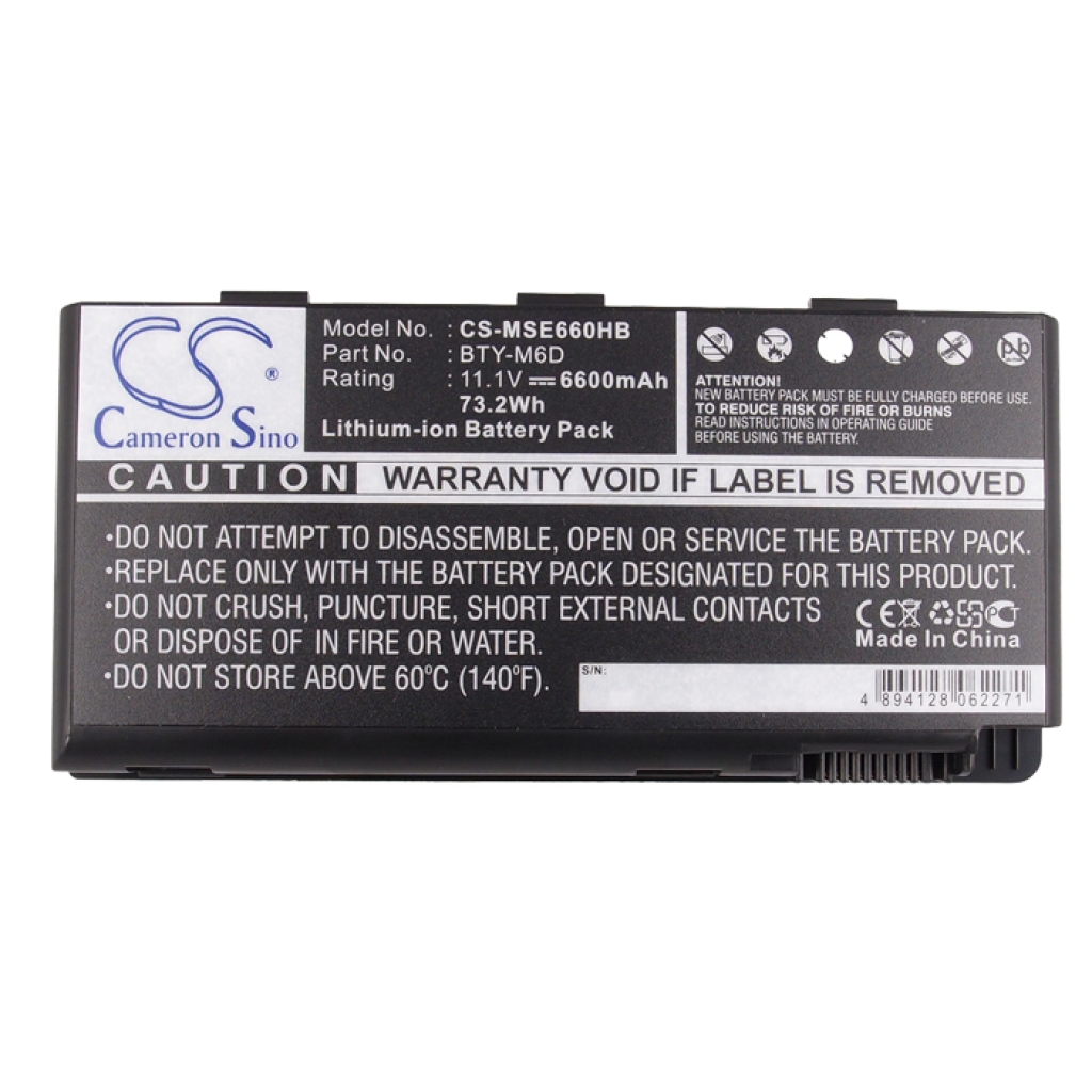 Notebook battery MSI CS-MSE660HB