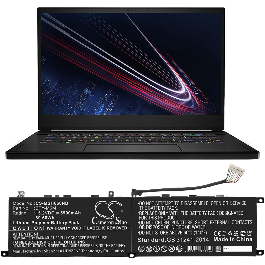 Kompatibilna zamenjava baterije za MSI BTY-M6M